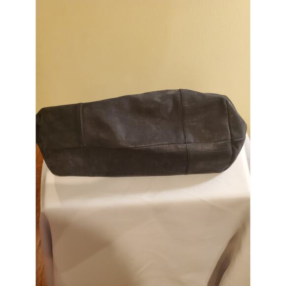 Tory Burch MCGRAW SUEDE CHAIN-SHOULDER SLOUCHY TOTE- Gray Large Zip Top - Picture 11 of 11